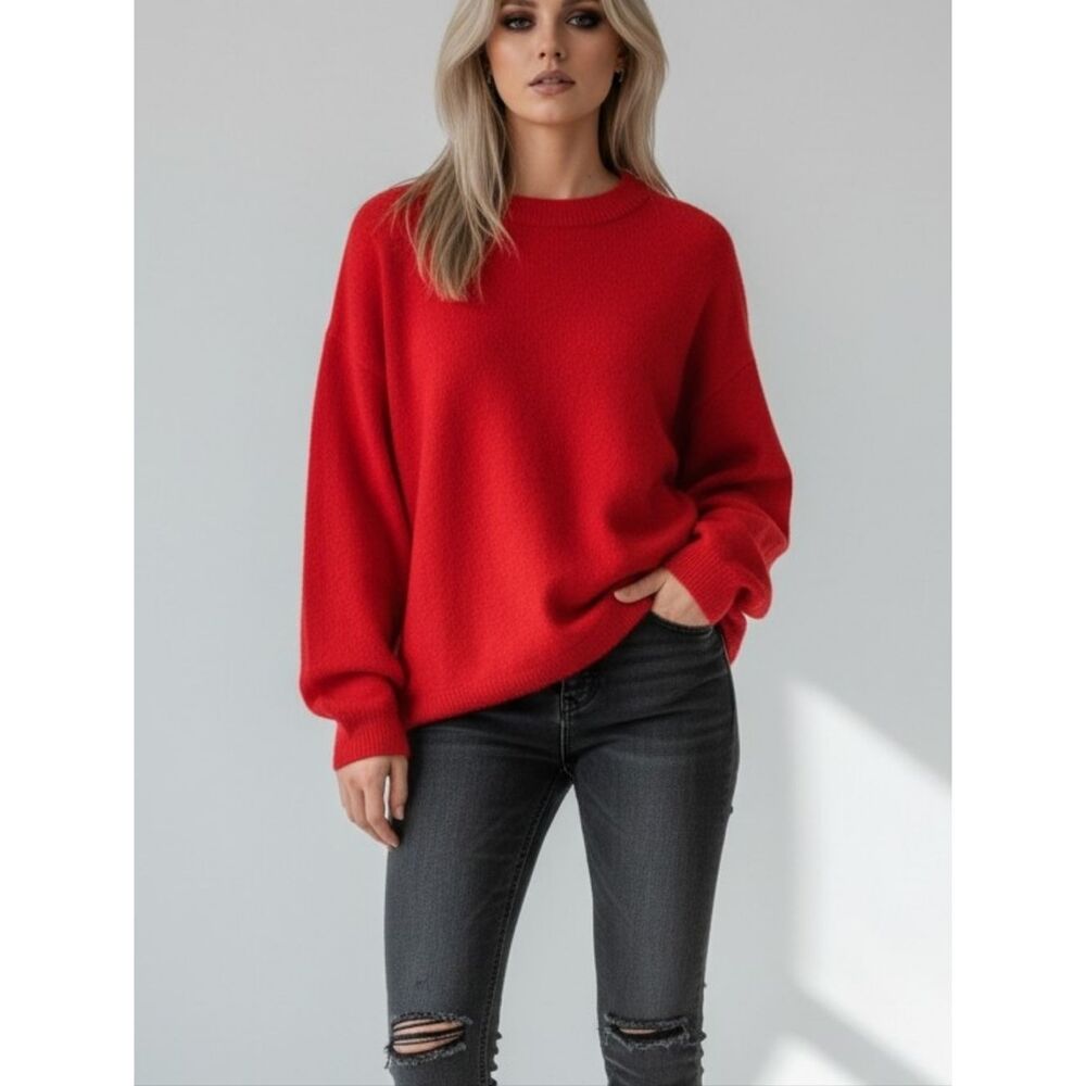 H&M Bright Red Crewneck Sweater